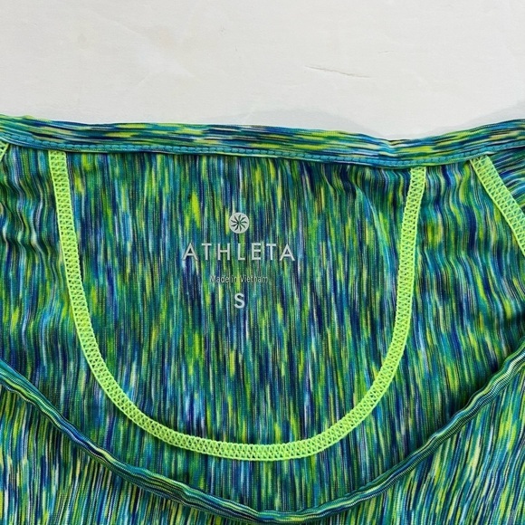 Athleta Space Dye Ruched Front Athletic Tshirts Set of 2 Purple Green Size S - Picture 11 of 15